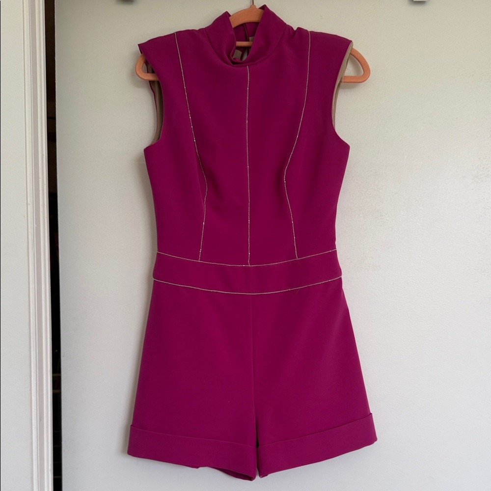 Elegant Sleeveless Fuchsia Jumpsuit